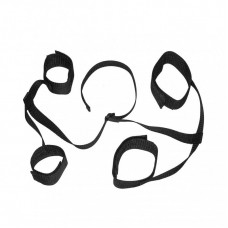 Черный фиксатор для запястий и лодыжек на липучках (цвет -черный) (128580)