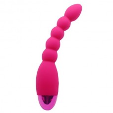 Розовый анальный вибростимулятор Lovers Beads - 19 см.  (цвет -черный) (129429)