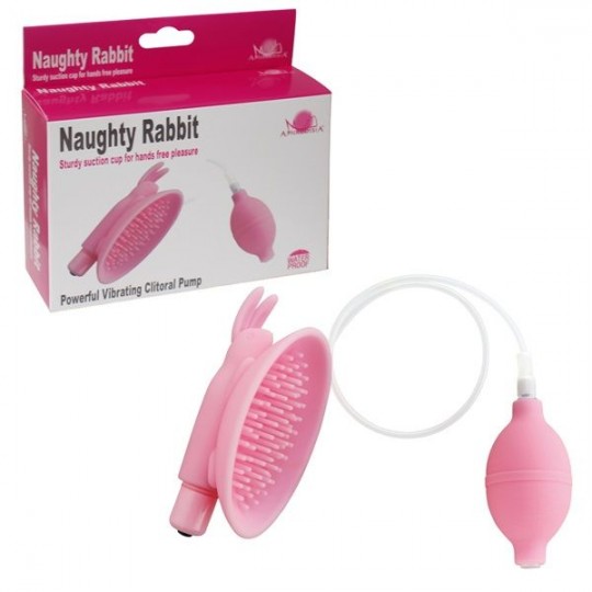 Розовая вакуумная помпа для клитора Naughty Rabbit  (цвет -розовый) (129451) фото 2