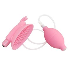 Розовая вакуумная помпа для клитора Naughty Rabbit  (цвет -розовый) (129451)