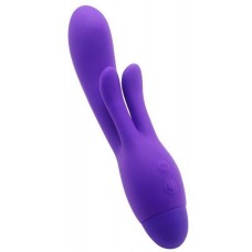 Фиолетовый вибратор INDULGENCE Frolic Bunny - 18,5 см. (цвет -фиолетовый) (129532)