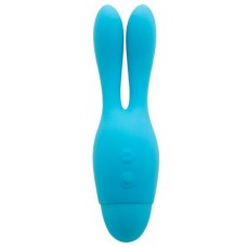 Голубой вибратор INDULGENCE Dream Bunny - 15 см. (цвет -голубой) (129584)