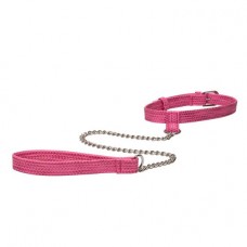Розовый ошейник с поводком Tickle Me Pink Collar With Leash (цвет -розовый) (130582)