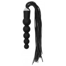 Черная плеть с рукоятью-елочкой Whip with Curved Silicone Dildo - 49,5 см. (цвет -черный) (130666)