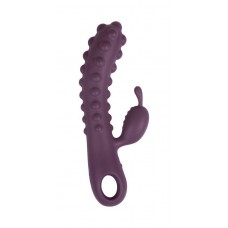 Фиолетовый вибромассажер SMON №1 с бугорками - 21,5 см. (цвет -фиолетовый) (130995)