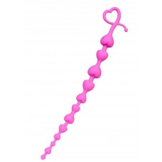 Розовая силиконовая анальная цепочка Long Sweety - 34 см. (цвет -розовый) (131654)