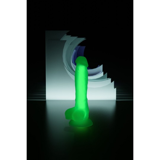 Прозрачно-зеленый фаллоимитатор, светящийся в темноте, Clark Glow - 22 см. (цвет -зеленый) (131989) фото 2
