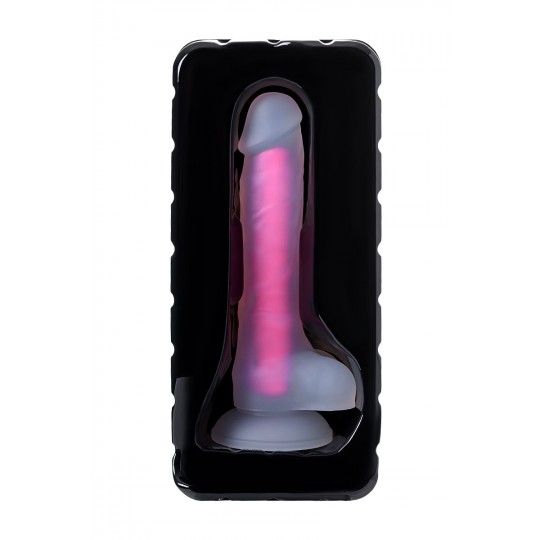 Прозрачно-розовый фаллоимитатор, светящийся в темноте, James Glow - 18 см. (цвет -розовый) (131997) фото 5