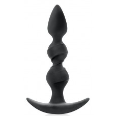 Черная витая пробка-елочка с ограничителем - 16 см. (цвет -черный) (139457)