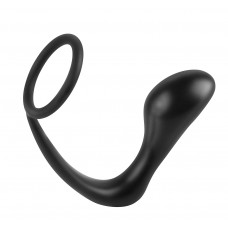 Эрекционное кольцо с анальной пробкой Ass-Gasm Cockring Plug (цвет -черный) (14033)