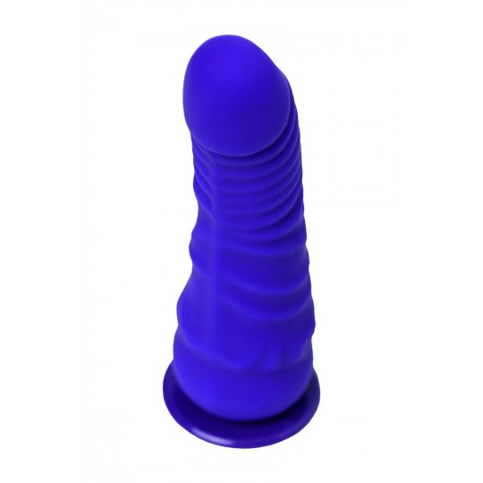 Фиолетовый силиконовый страпон - 14,5 см. (цвет -фиолетовый с черным) (140512) фото 6