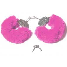 Шикарные наручники с пушистым розовым мехом (цвет -розовый) (141211)