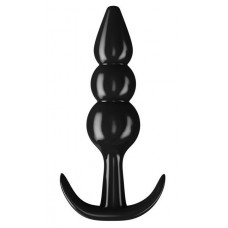 Черный анальный стимулятор с широким основанием - 10 см. (цвет -черный) (142701)