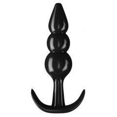 Черный анальный стимулятор с широким основанием - 10 см. (цвет -черный) (142701)