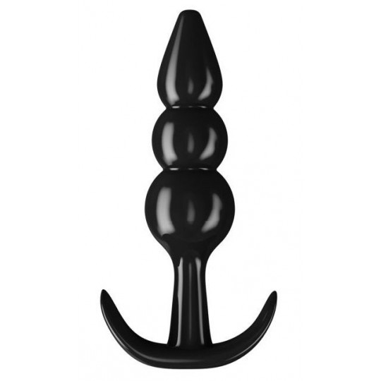 Черный анальный стимулятор с широким основанием - 10 см. (цвет -черный) (142701) фото 1