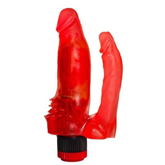 Красный анально-вагинальный вибратор №11 - 15,5 см. (цвет -красный) (142706) фото 1