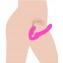 Розовый безремневой страпон с вибрацией Evoke Rechargeable Vibrating Strap On - 24,7 см. (цвет -розовый) (146105) фото 3