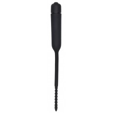 Черный стимулятор уретры с вибрацией Silicone Vibrating Bullet Plug With Beaded Tip (цвет -черный) (147204)