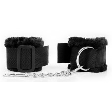 Черные наручники на регулируемых пряжках  (цвет -черный) (147777)