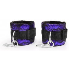 Фиолетово-черные наручники с карабинами (цвет -фиолетовый с черным) (147780)