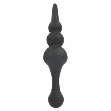 Черный конический двусторонний анальный стимулятор - 21 см. (цвет -черный) (152210)
