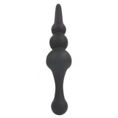 Черный конический двусторонний анальный стимулятор - 21 см. (цвет -черный) (152210)