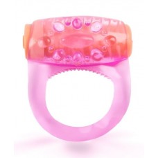 Розовое кольцо с вибропулей для усиления эрекции (цвет -розовый) (153906)
