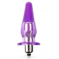 Фиолетовая анальная пробка с вибрацией - 8,5 см. (цвет -фиолетовый) (154260)