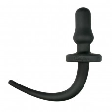 Черная анальная втулка Dog Tail Plug с хвостом (цвет -черный) (154554)