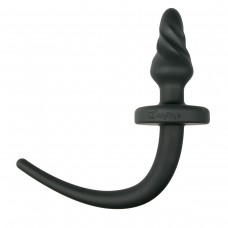 Черная витая анальная пробка Dog Tail Plug с хвостом (цвет -черный) (154555)