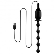 Черная, работающая от USB анальная цепочка с вибрацией 7INCH VIBRATING BUTT BEADS WITH USB PLUG (цвет -черный) (157535)