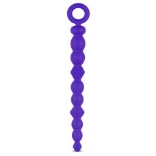 Синяя силиконовая анальная цепочка SILICONE BEADS INDIGO - 24,6 см. (цвет -синий) (157839)
