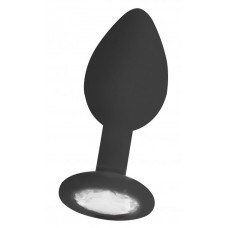 Черная анальная пробка с прозрачным кристаллом Diamond Butt Plug - 7,3 см. (цвет -прозрачный) (158544)