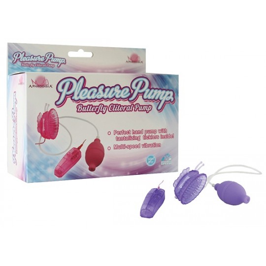 Фиолетовая помпа с вибрацией Pleasure Pump Butterfly Clitoral (цвет -фиолетовый) (16646) фото 1