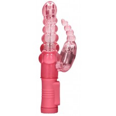 Розовый вибратор-кролик Rotating Bubbles - 23,2 см. (цвет -розовый) (171502)
