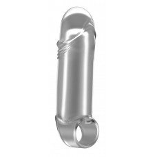 Прозрачная увеличивающая насадка с кольцом N35 Stretchy Thick Penis - 15,2 см. (цвет -прозрачный) (171835)