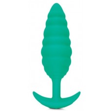 Зеленый ребристый анальный виброплаг Twist - 15,3 см. (цвет -зеленый) (176627)