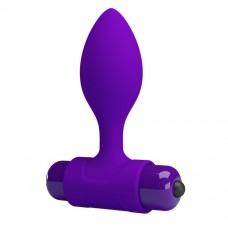 Фиолетовая анальная пробка с мощной вибрацией Vibra - 8,6 см. (цвет -фиолетовый) (179406)
