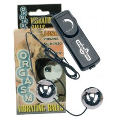 Серебристые вагинальные шарики с вибрацией ORGASM VIBRATING BALL (цвет -серебристый) (180)