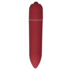 Красная удлинённая вибропуля Power Bullet Black - 8,3 см. (цвет -красный) (183774)