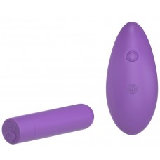 Фиолетовая вибропуля с пультом Rechargeable Remote Control Bullet - 7,62 см. (цвет -фиолетовый) (184664)
