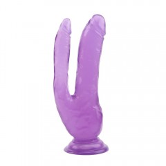 Фиолетовый анально-вагинальный фаллоимитатор - 20 см. (цвет -фиолетовый) (185768)