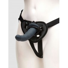 Черный страпон с вибрацией Feel It Baby Strap-On Harness Kit - 17,8 см. (цвет -черный) (187353)