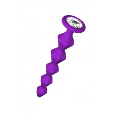 Фиолетовая анальная цепочка с кристаллом Buddy - 17,7 см. (цвет -фиолетовый) (189924)