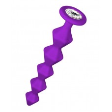 Фиолетовая анальная цепочка с кристаллом Chummy - 16 см. (цвет -фиолетовый) (189927)