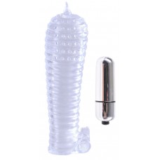 Прозрачная вибронасадка Textured Sleeve and Bullet - 14 см. (цвет -прозрачный) , артикул: 190527 Прозрачная вибронасадка Textured Sleeve and Bullet - 14 см. (цвет -прозрачный) (190527)