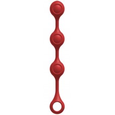 Красные утяжеленные анальные шарики Anal Essentials Weighted Silicone Anal Balls - 34,3 см. (цвет -красный) (193805)