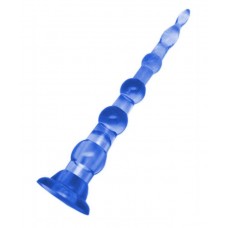 Синяя анальная цепочка с пулькой EROTICON PYRAMID GELS - 21,5 см. (цвет -синий) (194947)