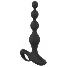 Черная анальная цепочка с вибрацией Rechargeable Anal Beads - 20 см. (цвет -черный) (195056)
