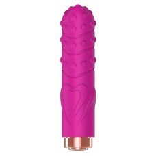 Ярко-розовая рельефная вибропуля Je Taime Silky Touch Vibrator - 9,4 см. (цвет -ярко-розовый) (195359)
